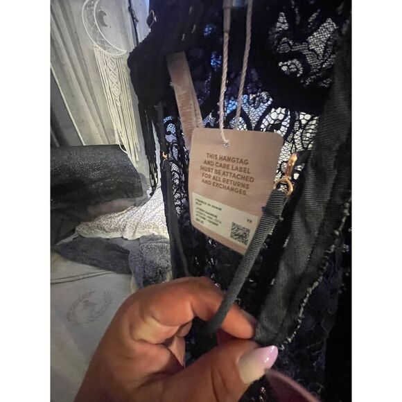 Savage x fenty nwt framed in denim teddy slip lace charm bird - Picture 8 of 12